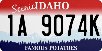 ID license plate 1A9074K