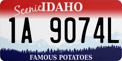ID license plate 1A9074L