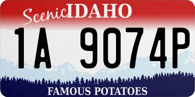 ID license plate 1A9074P