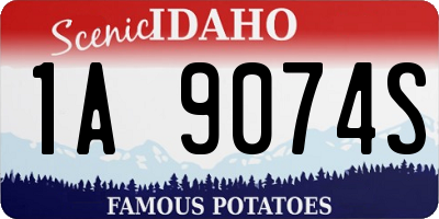 ID license plate 1A9074S