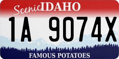 ID license plate 1A9074X