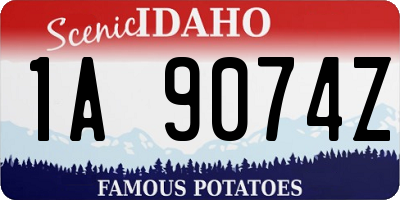 ID license plate 1A9074Z