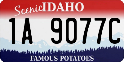 ID license plate 1A9077C