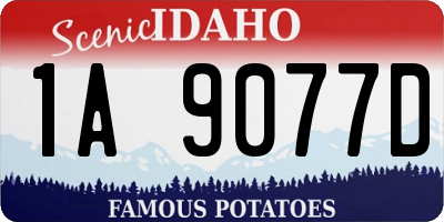 ID license plate 1A9077D