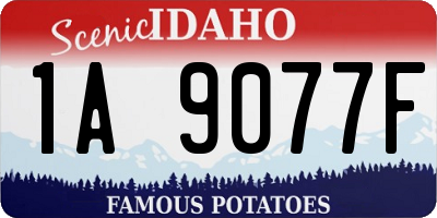 ID license plate 1A9077F