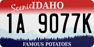 ID license plate 1A9077K