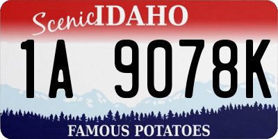ID license plate 1A9078K