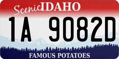 ID license plate 1A9082D