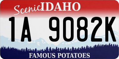 ID license plate 1A9082K