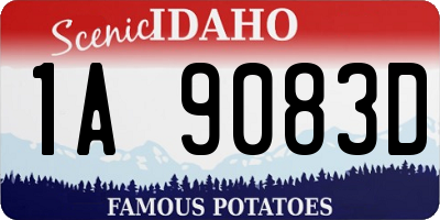 ID license plate 1A9083D