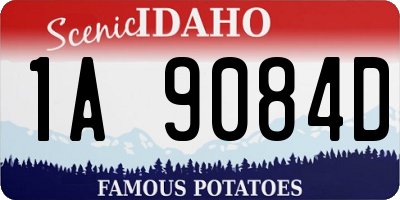 ID license plate 1A9084D
