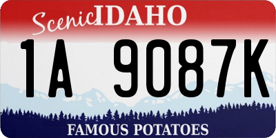 ID license plate 1A9087K