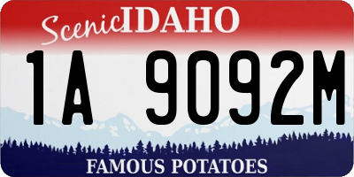 ID license plate 1A9092M