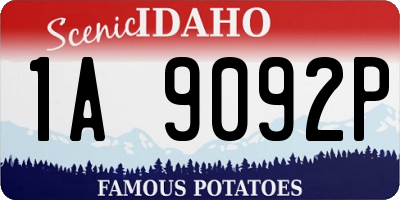 ID license plate 1A9092P