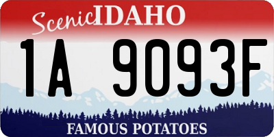ID license plate 1A9093F