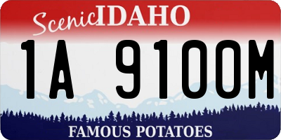 ID license plate 1A9100M