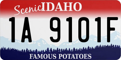 ID license plate 1A9101F