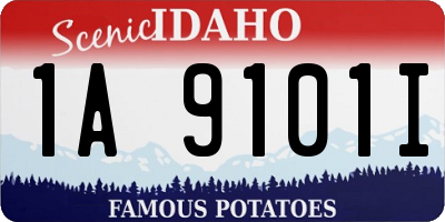 ID license plate 1A9101I
