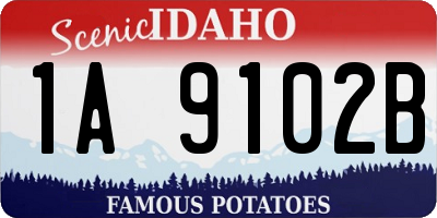 ID license plate 1A9102B