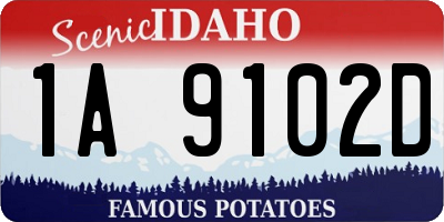 ID license plate 1A9102D