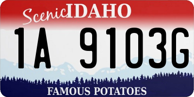 ID license plate 1A9103G