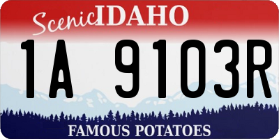 ID license plate 1A9103R