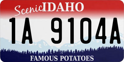 ID license plate 1A9104A