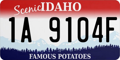 ID license plate 1A9104F