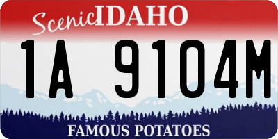 ID license plate 1A9104M