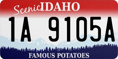 ID license plate 1A9105A
