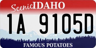 ID license plate 1A9105D