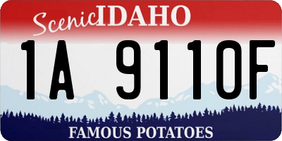 ID license plate 1A9110F