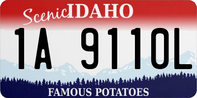 ID license plate 1A9110L