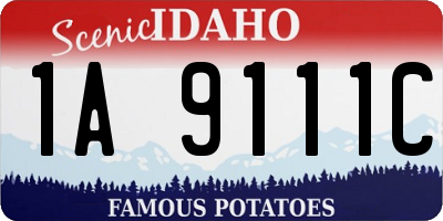 ID license plate 1A9111C