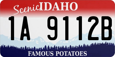 ID license plate 1A9112B