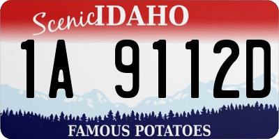 ID license plate 1A9112D