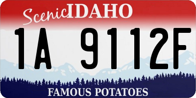 ID license plate 1A9112F