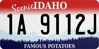 ID license plate 1A9112J