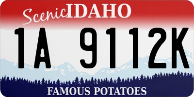 ID license plate 1A9112K