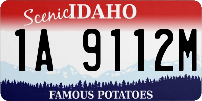 ID license plate 1A9112M