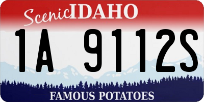 ID license plate 1A9112S