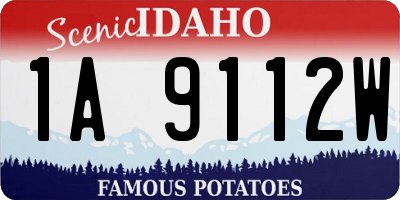 ID license plate 1A9112W