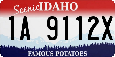 ID license plate 1A9112X