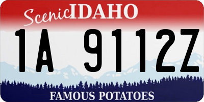 ID license plate 1A9112Z