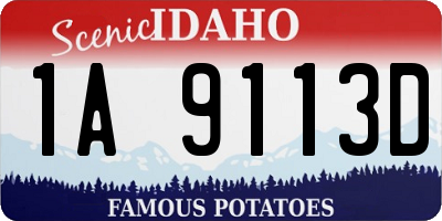 ID license plate 1A9113D