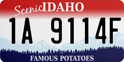 ID license plate 1A9114F