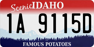 ID license plate 1A9115D