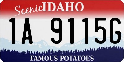 ID license plate 1A9115G
