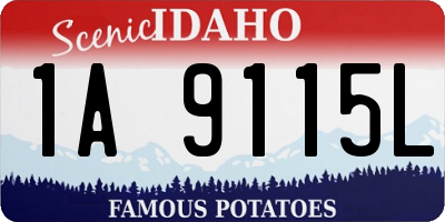 ID license plate 1A9115L