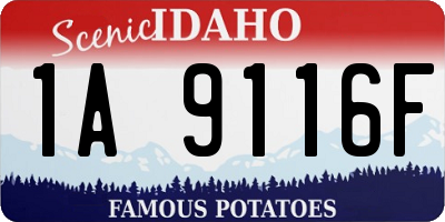 ID license plate 1A9116F